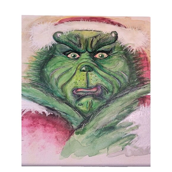 Painting Of The Grinch That Stole Christmas Local Artist Art Work Hand Painted - Picture 2 of 5